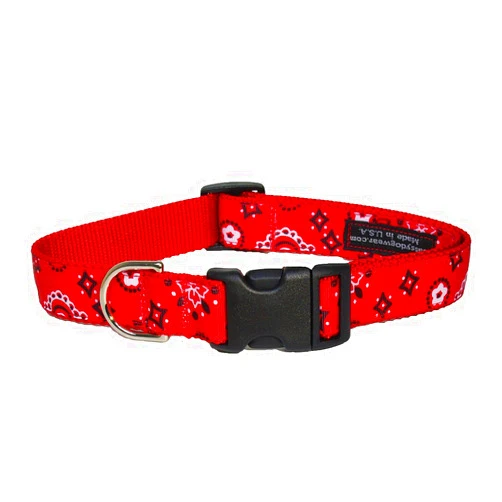 Sassy Dog Wear Medium Red Bandana Dog Collar: 3/4