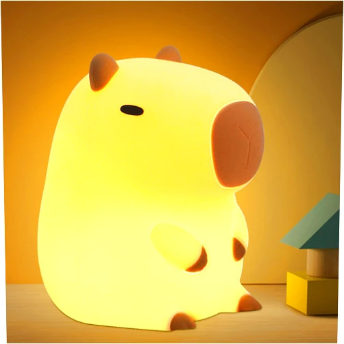 OkiyiD Capybara Night Lamp, Capybara for Loved Ones and Friends, Capybara Light Gift, ABS+SIL, Touch Control, Portable Rechargeable Dimmable, Best Choice for Gift Giving (Capybara)