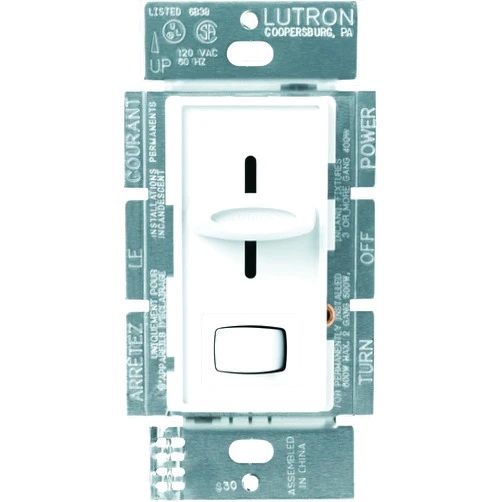 Lutron Skylark Preset Dimmer Switch, 600-Watt, Single-Pole/3-Way, S-603P-WH, White