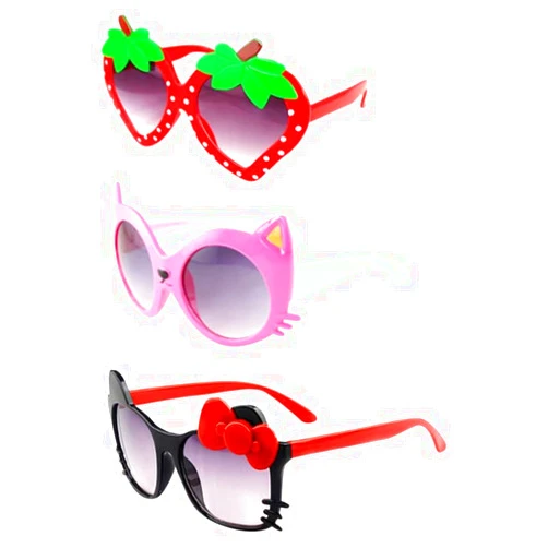 FANCYKIDS Kids Cat Strawberry Shaped Sunglasses for Toddler Girls Age 3-10