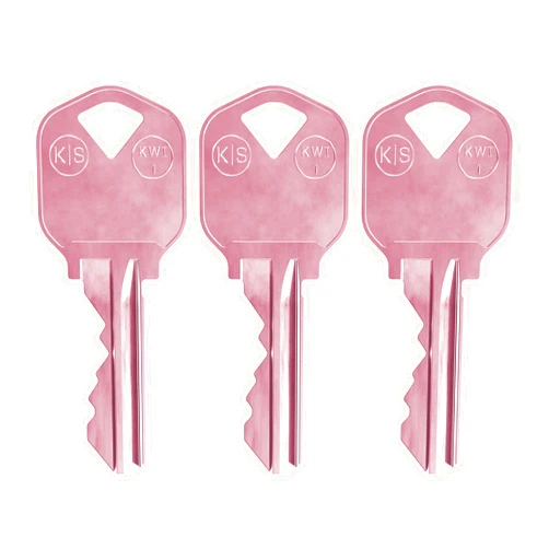 KEY SMART KeySmart AirKey Aluminum KW1 Key Blanks, 75% Lighter and 2X Stronger Than Brass Bulk Keys, Durable and Scratch-Free House Keys, Durable and Scratch-Free, KW1 Blank Keys Set (3 Pack, Pink)