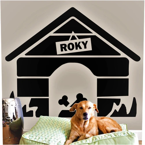 CoconutGardenCorp Personalized Dog House Wall Decal - Custom Vinyl Art Stickers - Pet Decor - 10