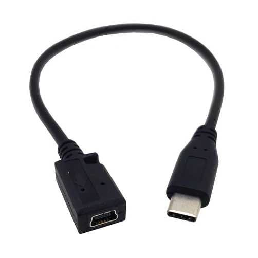 Qaoquda USB C to Mini USB Cable, USB-C Type C Male to Mini USB Female Adapter Converter Charging Cable for MacBook Pro, Laptop, Android Devices(Only for Charging) (TypeC M to Mini F)