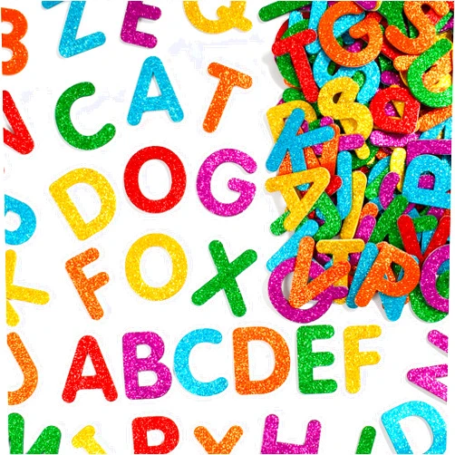 READY 2 LEARN Glitter Foam Stickers - Alphabet - Pack of 156 Letters - Self-Adhesive Stickers for Kids - Stickers for Scrapbooks, Cards and More