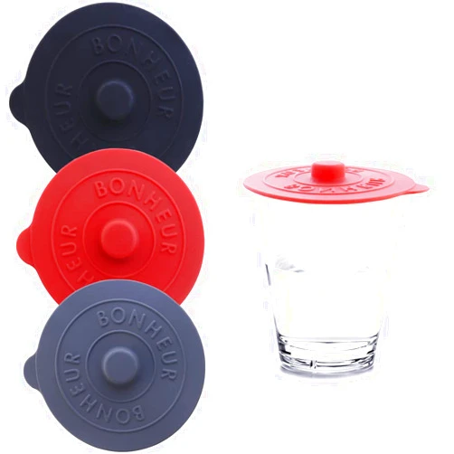 JOGILBOY 3 Pcs Food Grade Silicone Universal Cup Lid Mug Cup Cove Airtight Seal Cup Cover Hot and Cold Beverages Flexible Drink Cup Cover Anti-dust Leak-proof Drink Lid Cap Reusable Tea Coffee Cup