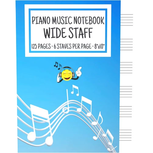 By Talented Minds Learning Series (Author) Piano Music Notebook - Wide Staff: Music Writing Notebook For Kids | Blank Piano Sheet Music Notebook | Wide Staff Blank Piano Manuscript Paper | 6 Staves Per Page | 8