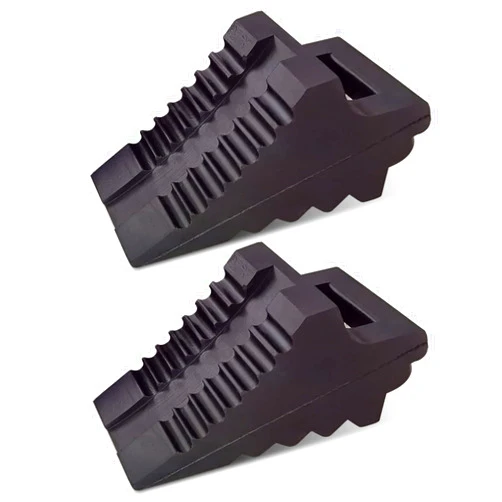 ROBLOCK Solid Rubber Wheel Chocks Heavy Duty Trailer Chock -2 Pack Black, 8.6