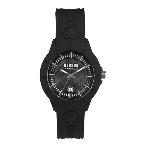 Versus Versace Mens Tokyo. Sporty Fashion Watch with Date Function. Adjustable Silicone Strap. Includes Travel Gift Pouch.