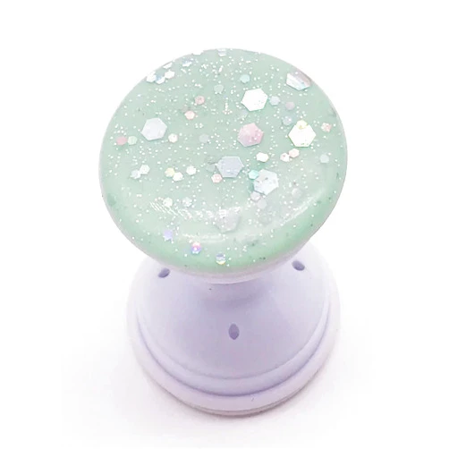 Winzizo Expanding Phone Socket, Mount Holder Glitter Sparkle Bling for Cellphone Collapsible Stand Cell Phone Finger Foldable Holder Grip for Smartphones and Tablets (Green)