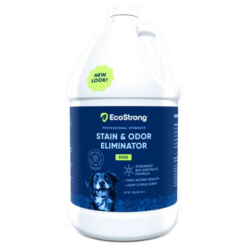 Eco Strong Dog Stain and Odor Eliminator Enzyme Cleaner | Removes Urine Odor - Powerful Bioactive Bacterial Solution for Carpet, Dog Beds, Furniture, Car Upholstery, Kennels (1 Gal)