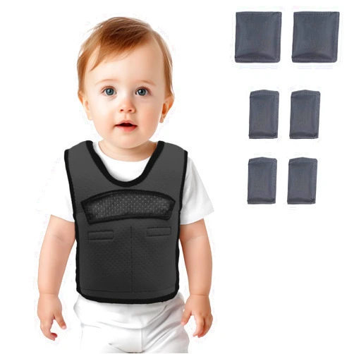 Gdnspot Compression Vest for Kids (Ages 1 to 3) Weight Vest for Child with 6 Removable Weights Pressure Undershirt for Children with Autism, ADHD, SPD, Mood, Sensory
