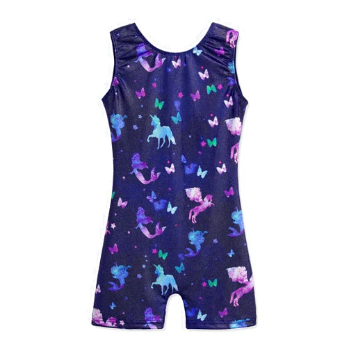 HOZIY Gymnastics Leotards for Girls Unicorn Aurora Rainbow Mermaid Dinosaur Cupcake Sparkle Biketard Toddlers Kids Children