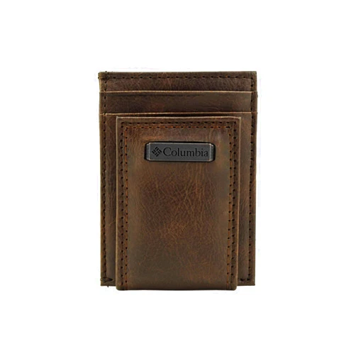 Columbia Men's Rfid Slim Front Pocket Wallet With Magnetic Money Clip