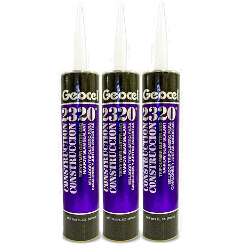 Geocel 2320 Construction Tripolymer Gutter and Narrow Seam Sealant, 10.3 fl oz, Clear, 3 Pack