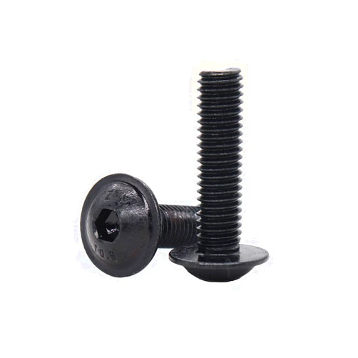 CSeao 10pcs M8-1.25 x 25mm Flanged Button Head Socket Cap Screw Bolts, Allen Socket Drive, Black Oxide Finish, Carbon Steel 10.9 Grade,DIN7380