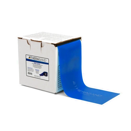 THERABAND Resistance Band 50 Yard Roll, Extra Heavy Blue Non-Latex Professional Elastic Bands For Upper & Lower Body Exercise, Physical Therapy, Pilates, & Rehab, Dispenser Box, Level 5