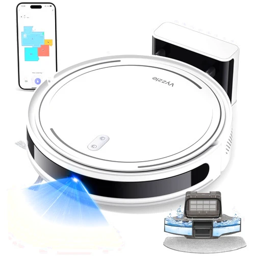 Vyzzle Robot Vacuum and Mop - 5000Pa Strong Suction Robot Vacuum, 3 in 1 Lidar Navigation Robot Vacuum Cleaner with Self-Charging, No-go Zones, APP/Alexa Control for Pet Hair, Carpet, Hard Floor