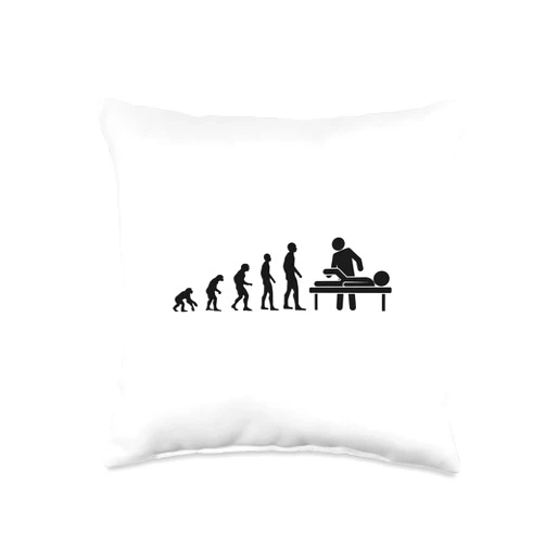 Humoristique Kiné Marrant Rigolo Droles Evolution Humour Man Physiotherapist Gift idea Throw Pillow, 16x16, Multicolor