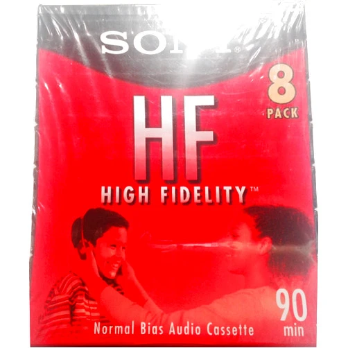 Sony SON8C90HFL 90-Minute HF Recorders 8-Brick Pack Normal Bias Audio High Fidelity Cassettes