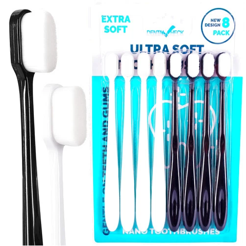 Lingito Extra Soft Toothbrush, 8 Pack, Manual, Nano Bristles, Deep Cleaning for Sensitive Gums, Adults