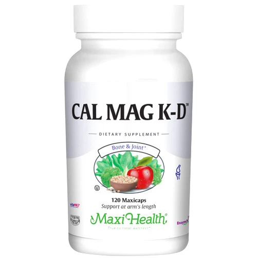 Maxi Health Men and Women 500 mg Calcium Supplement with Vitamin D3 (2000 IU), Magnesium (250 mg) and Vitamin K2 (150 mcg) - Bone, Teeth and Joint Support - 120 Capsules
