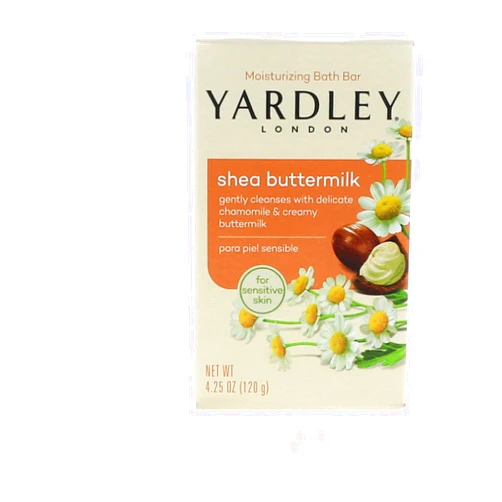 Yardley London Sensitive Skin Shea Buttermilk Bar Soap, 4.25 oz (Pack of 2)