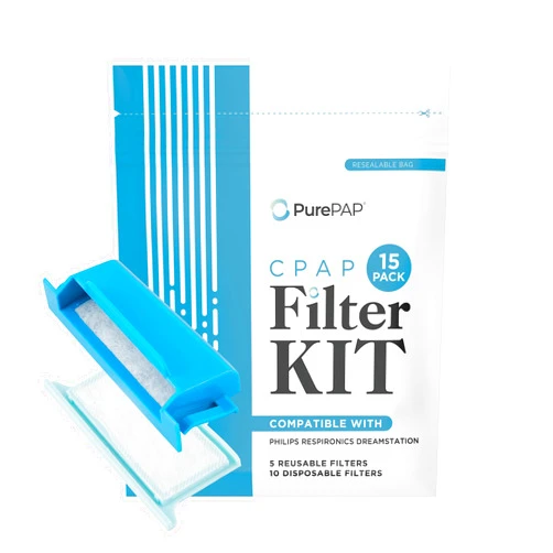 PurePAP CPAP Machine Filter Kit - Compatible with Respironics Dreamstation 1-15 Pack USA Made CPAP Supplies - Premium CPAP Filters - 5 Reusable 10 Disposable