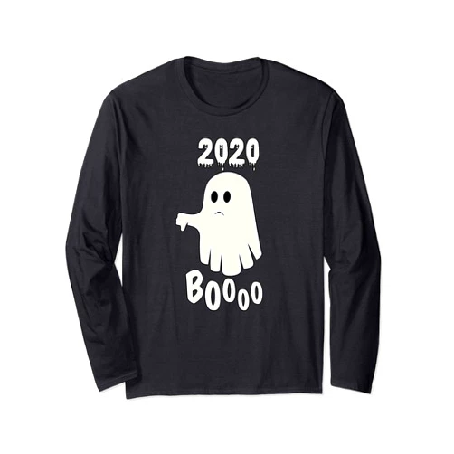 BOO 2020 Funny Halloween Ghost Meme Gifts BOO 2020 Funny Thumbs Down Halloween Ghost Meme Gift Long Sleeve T-Shirt