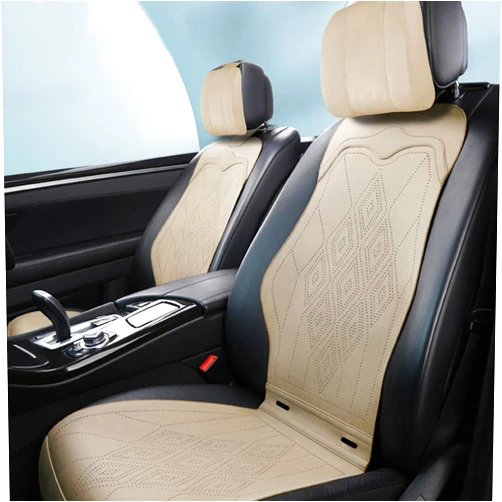 LAVLEM Car Seat Cushion Compatible with Audi Q8 2-Seats Suede Vehicle Cushion PU Leather Car Seat Cover Comfortable Breathable Double Sided Use (Color : Beige, Size : Q8)