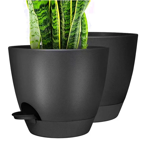 DUCINO 2 Pack 12 Inch Plant Pots Modern Decorative Flower Pot for Indoor Outdoor House Plants