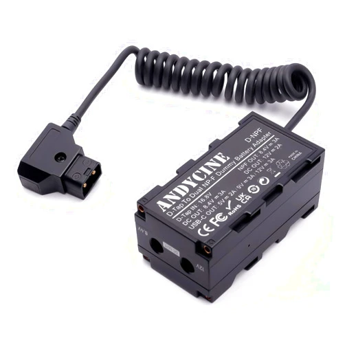 ANDYCINE D-Tap P-Tap to Double-Sided NP-F Series Dummy Battery Power Adapter with Dual DC, USB-C Output Power Supply for Camera, Monitor, Compatible with DJI SDR Video Transmitter