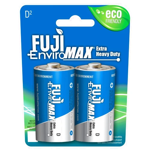 Fuji Enviromax 3100BP2 EnviroMax D Extra Heavy-Duty Batteries, 2 pk