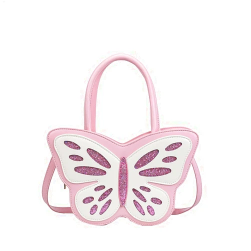 OXYPLAY Hollow Butterfly Shaped Handbag, PU Leather Cartoon Animal Sequin Shoulder Purse, Novelty Fashion Crossbody Clutch Bag