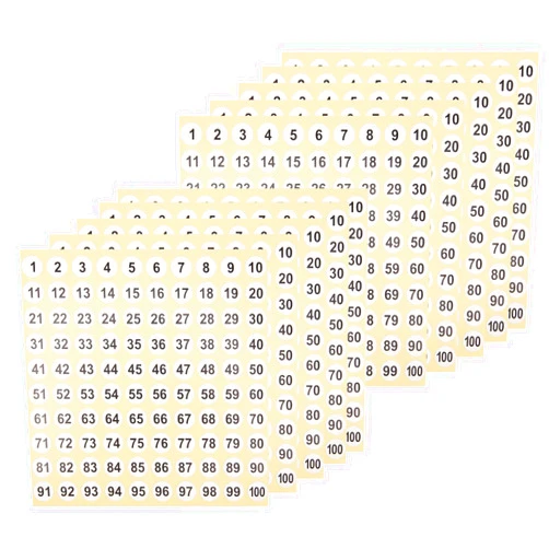 Kqcibz 100 Sheets Number Labels Stickers 1-100 Numbers Round Stickers 0.4 Inch Small Self-Adhesive Number Labels for Office