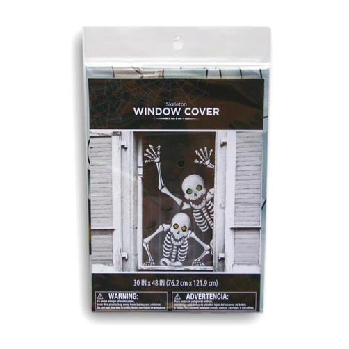 Grenbrier Halloween Skeleton Pair Window Cover - 30'' x 48''