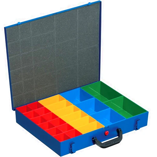 Allit EuroPlus 454120 Small Parts Case, Sheet Steel, 44/23 x 63 cm, Blue, 23 Inserts, Tight Closing