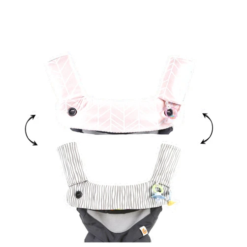 Mila Millie Premium Drool and Teething Reversible Cotton Pad | Fits Ergobaby Four Position 360 + Most Baby Carrier | Pink Herringbone Design | Hypoallergenic | Great Baby Girl Shower Gift by Mila Millie
