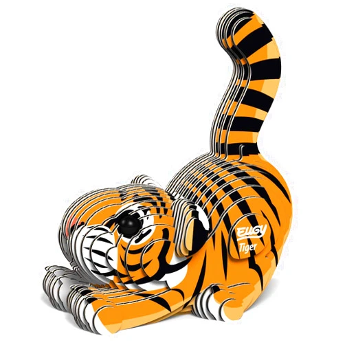 Eugy Tiger 3D Puzzle, 34 Piece Eco-Friendly Educational Toy Puzzles for Boys, Girls & Kids Ages 6+