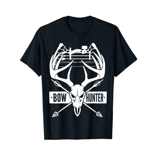 Buck & Arrow Bow Hunting Gear, Gifts and Apparel Bow Hunting Vintage Deer Skull and Compound Bow Archery Gift T-Shirt