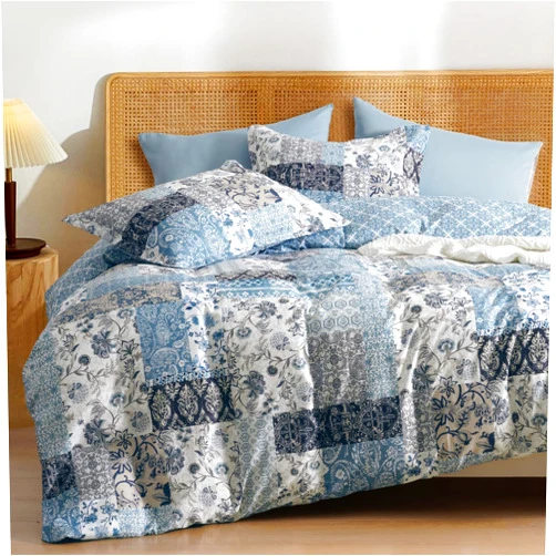 PHF Ultra Soft Floral Duvet Cover Queen Size, Printed boho Bedding Set 3 Pieces, Comfy Farmhouse Reversible Paisley Pattern Duvet Cover Set with 2 Pillow Shams, Zipper Closure and 8 Ties, 90
