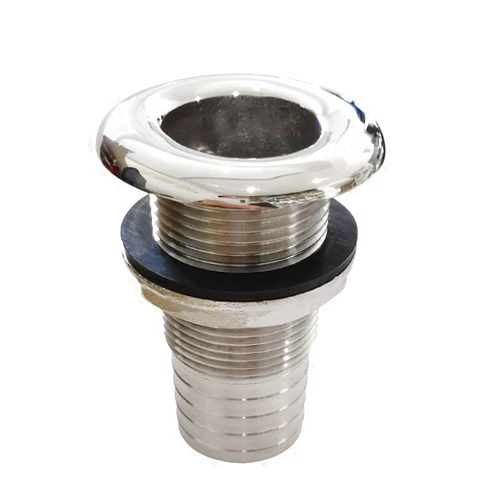 NRC&XRC Marine Grade Stainless Steel Barbed Short Straight Thru-Hull with Nut&Custom Gasket for Boat、RSV