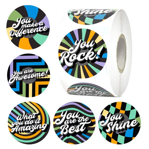 easykart labels 500 Reward Stickers for Kids,6 Assorted Designs, 1.5 Inch School Stickers - Teacher Supplies for Classroom, Potty Training Stickers and Motivational Stickers