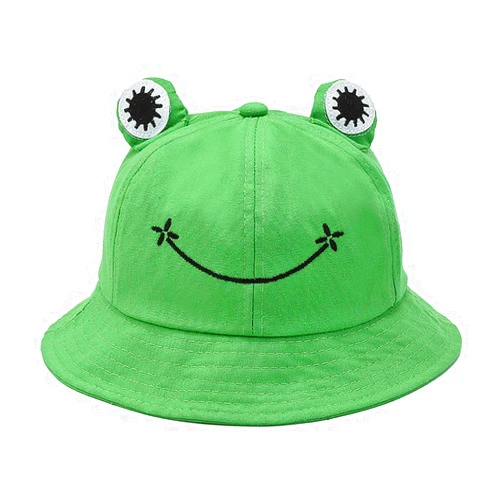 Soochat Hat, Green Frog Bucket Hat, Funny Frog Cap, Large, Cotton, for Holiday Party Dress up Cosplay Costume Photo Props Present