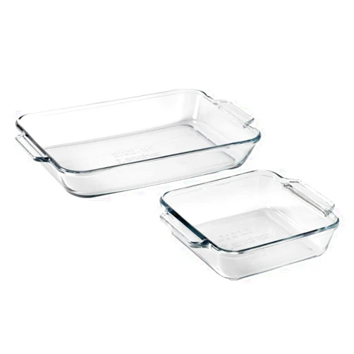 Anchor Hocking Oven Basics Cake Dish & 3 Quart Baking Dish Value Pack – Tempered Glass for Even Baking, Oven Safe, Microwave Safe, Made in USA