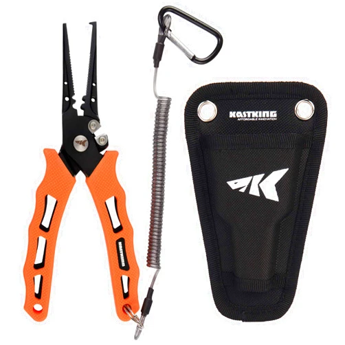 KastKing Cutthroat 7 inch Fishing Split Ring Pliers, 420 Stainless Steel Fishing Tools, Saltwater Resistant Fishing Gear, Tungsten Carbide Cutters
