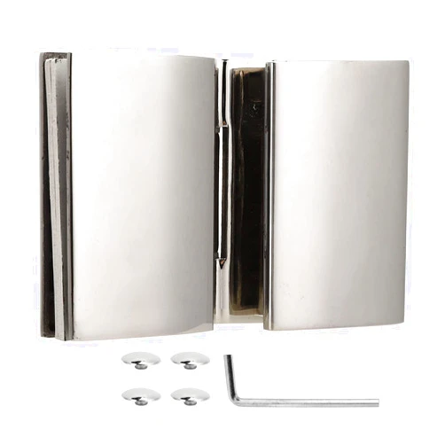 KUAIOUU Glass Door Hinge,Bathroom Clamp,Hinge-Flat Double?Sided Hinge Stainless Steel Bathroom Hinge Glass Door Hinge for Shower Room Hinge