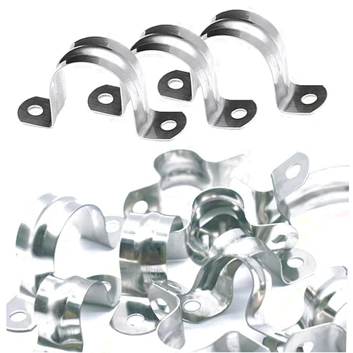 LYJZXJ 30Pcs M40 (1 1/2 Inch) Rigid Pipe Strap, Stainless Steel 2 Holes Cable U Bracket Pipe Clamp for Fixing Pipe or Cable (1.5