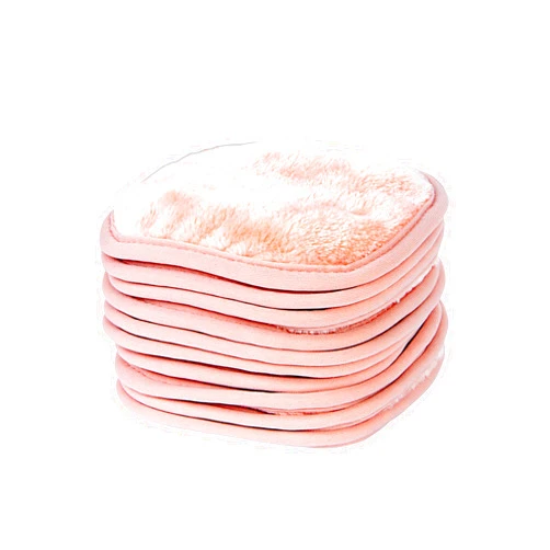 Eurow Makeup Removal Cleaning Cloth, Washable and Reusable, 5 by 5 Inches, Coral, Pack of 10