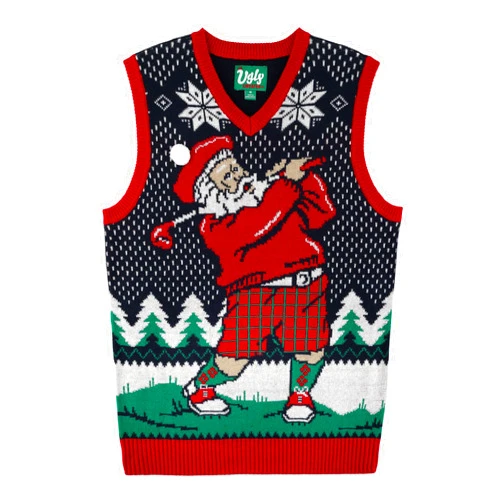 The Ugly Sweater Co. Christmas Sweater Vest - Tacky Holiday Designs to Stand Out - Snug Fit, Breathable Ugly Unisex Vest