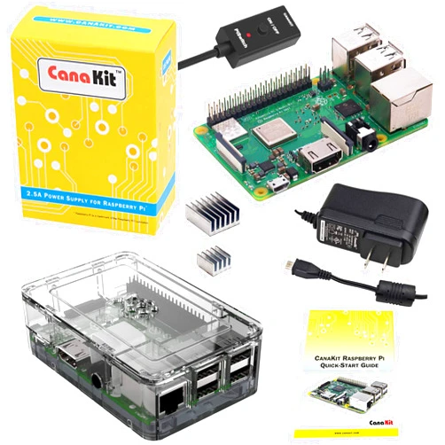 CanaKit Raspberry Pi 3 B+ (B Plus) with Premium Clear Case and 2.5A Power Supply